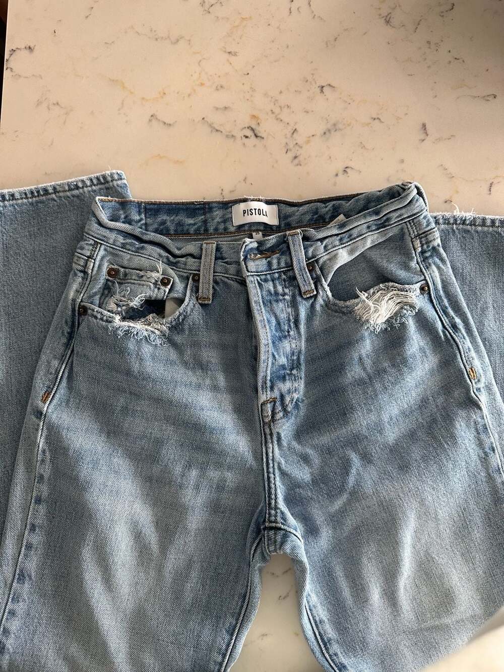 Pistola Denim Ankle Jeans Size 25 Light Wash Distressed